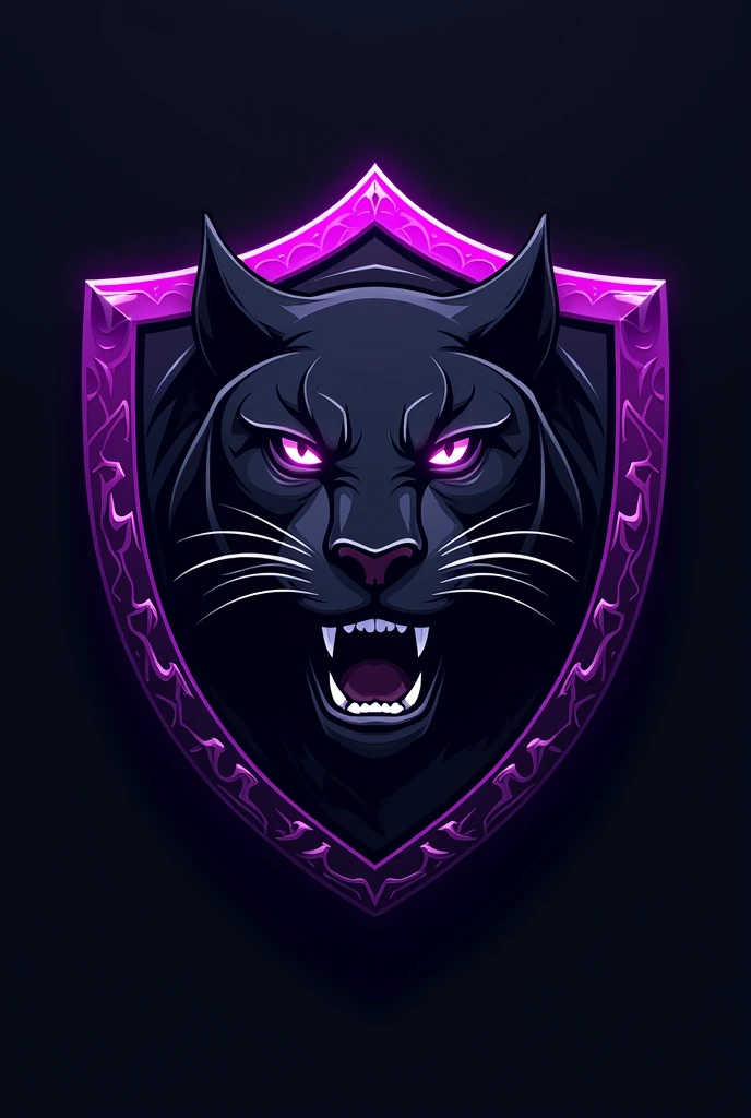 71A interclass team shield, black panther with black and purple colors on the shield
