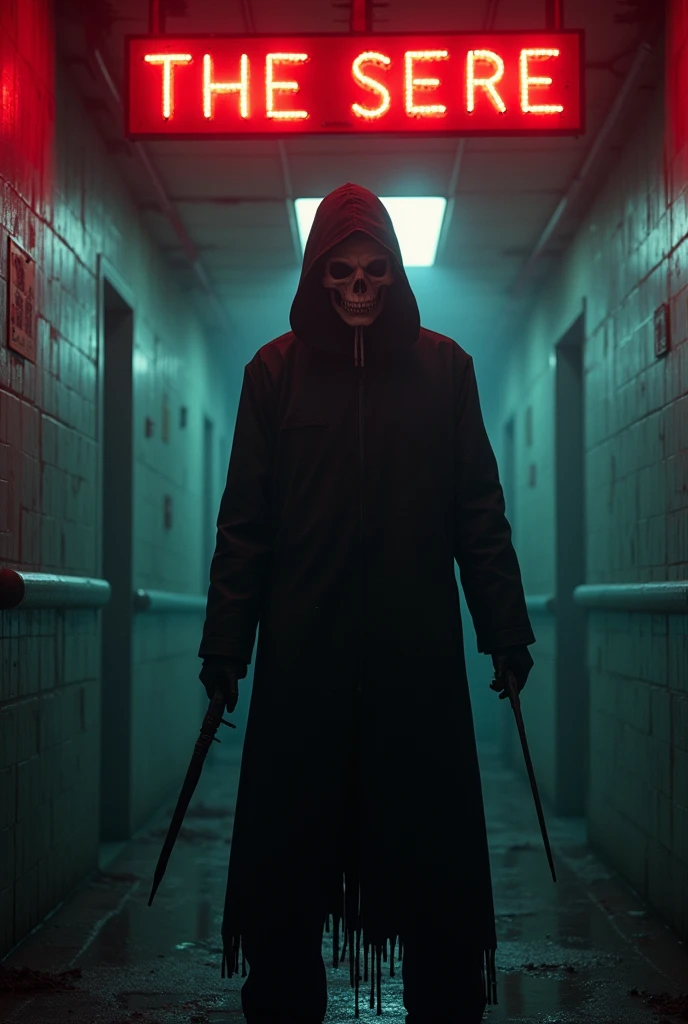 Hacker room horror style snuff dark killer、Dark City movie style、neuromancer、Cyberpunk in Los Angeles、The end of the world、Nuclear weapons appear in the background、Post-apocalyptic Gore v3