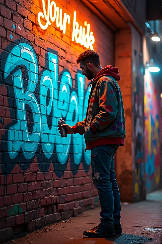 I write in long, round graffiti letters.