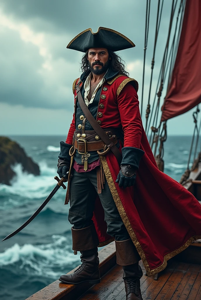 Pirate with a cape and hat