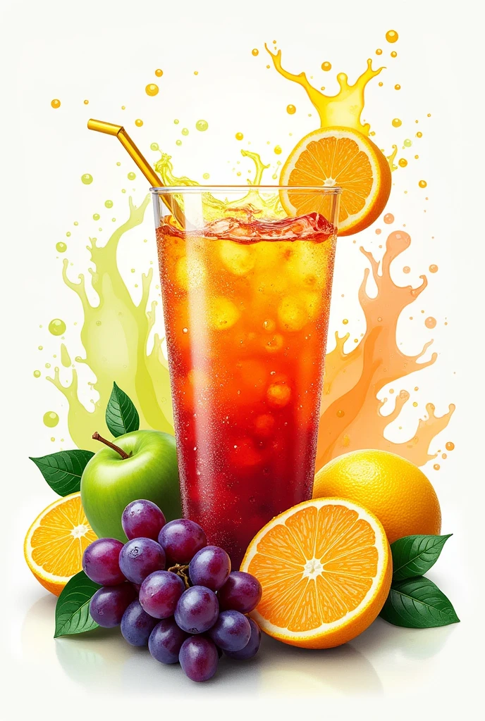 Create a Guaraju logo, with the flavors separately of green apple, grape, orange, lemon, Guarana and Guarana Light