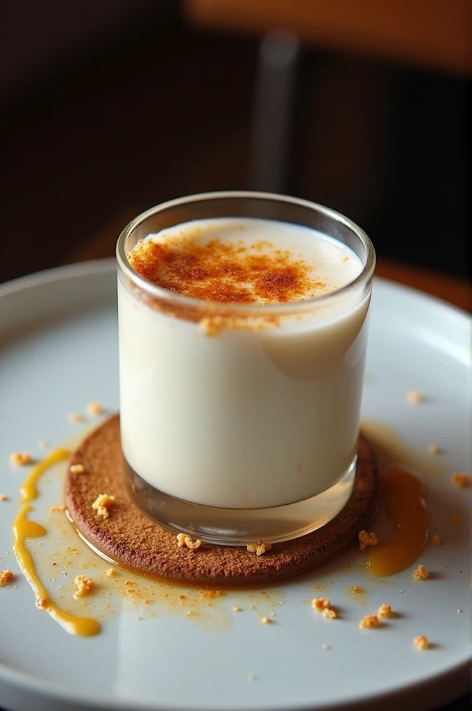 Roasted milk with innovative plating