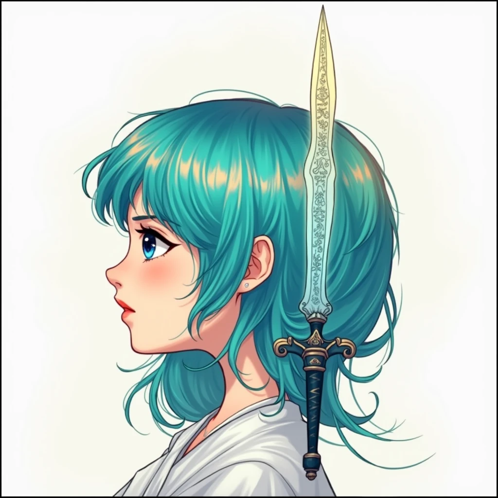 a beautiful young woman with long flowing hair, elegant summer dress, holding a fantasy sword with magical glowing runes, photorealistic, highly detailed, intricate design, warm lighting, vibrant colors, cinematic composition, dramatic atmosphere, fantasy art