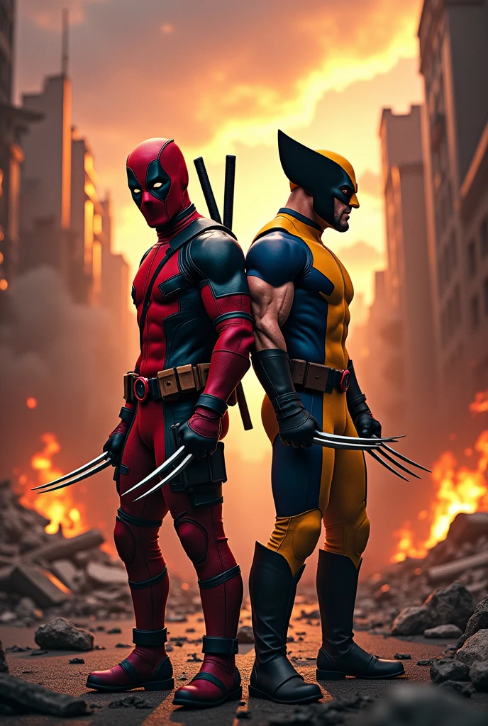 Create an image of Deadpool and Wolverine together