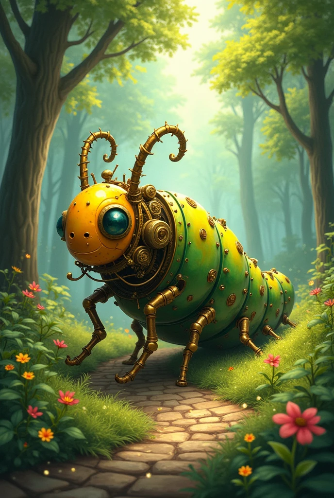 Tick drawing caterpillar machine