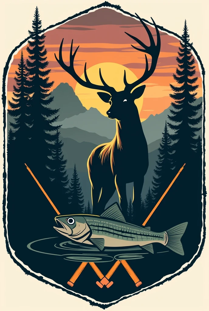 Create logo for fishing, hunting and camping company