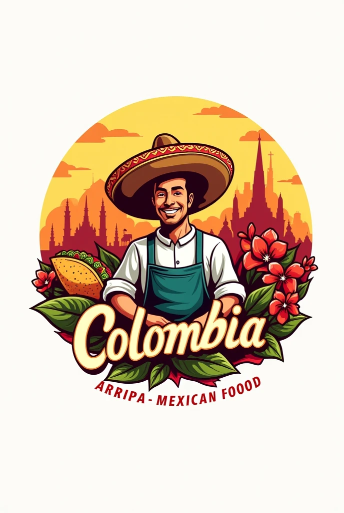 Colombian-Mexican food restaurant logo