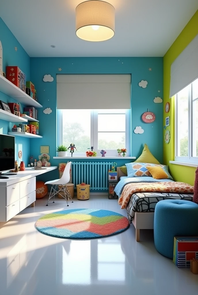 Generis various images of ideas for a 3 meter by 2 boy's room.3 meter white floor and 32 inch television accommodated