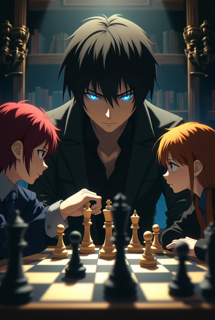 Light Yagami VS Shiro and Sora in chess
