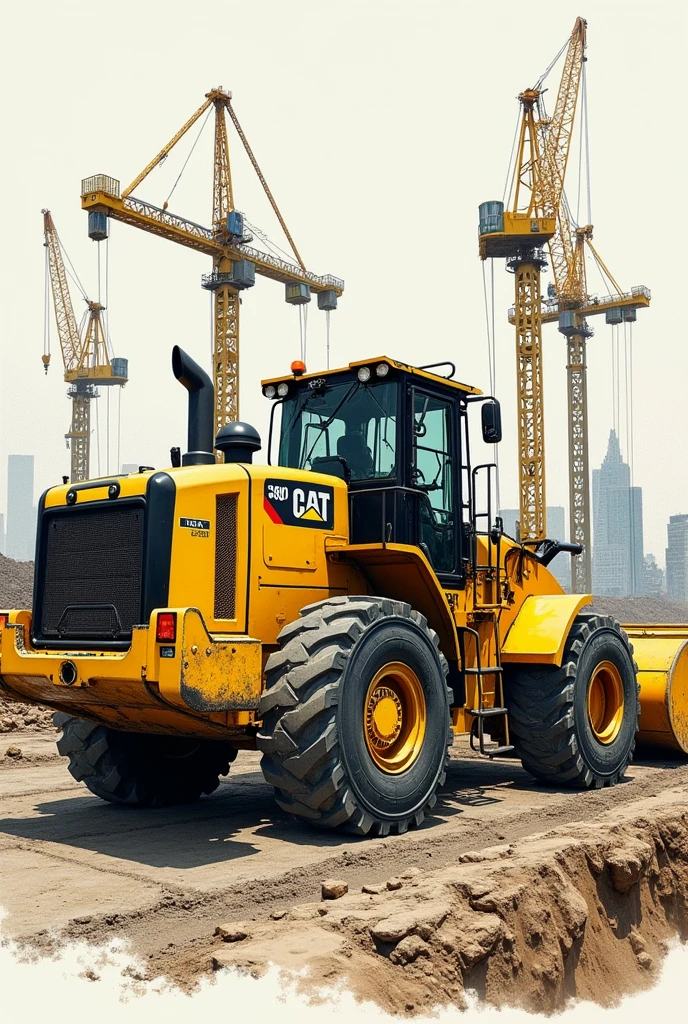 Caterpillar machine drawing tick series