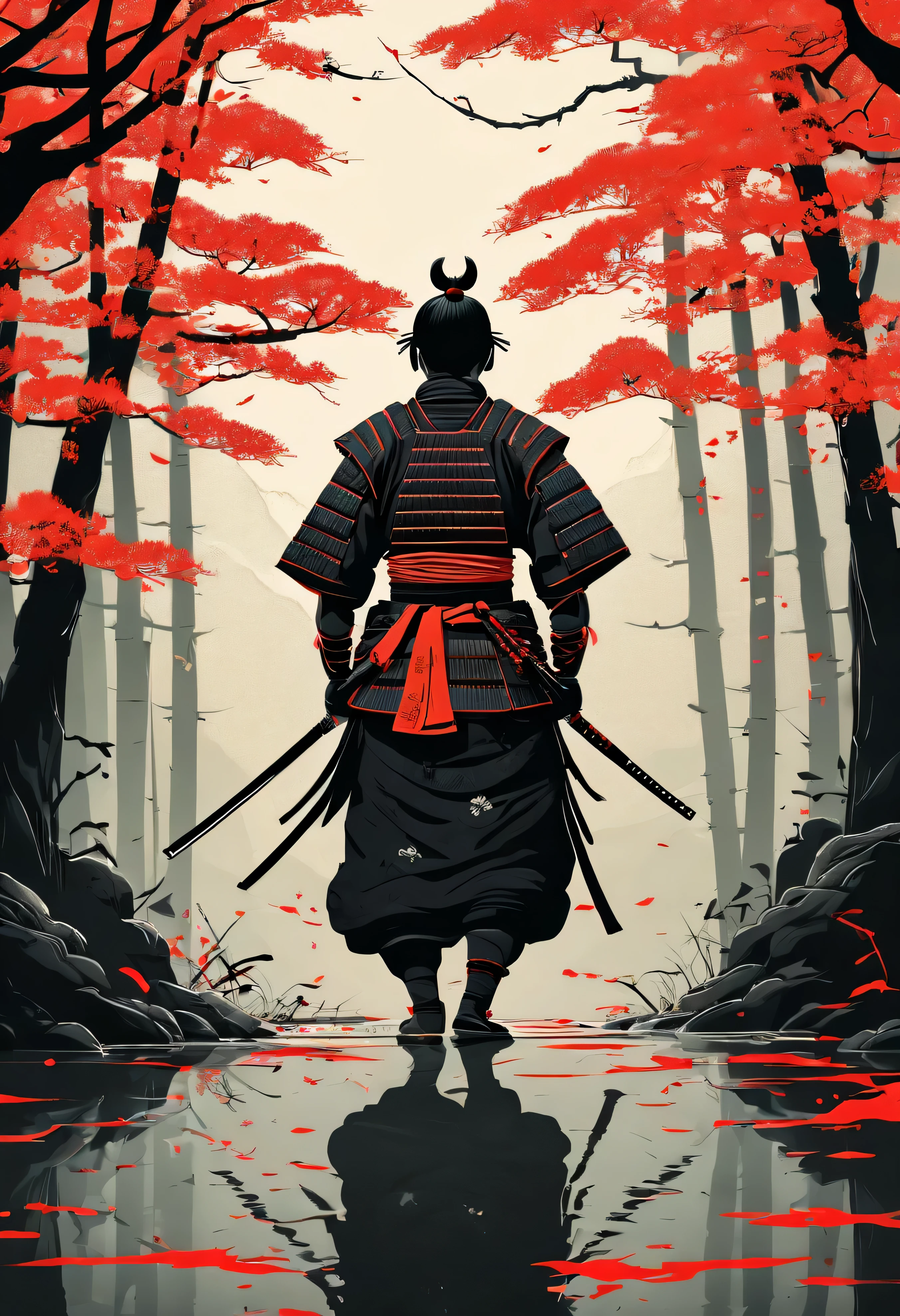 Samurai, by Tang Yau Hoong, Best Quality, masterpiece, Representative work, official art, professional, Ultra intricately detailed, 8k