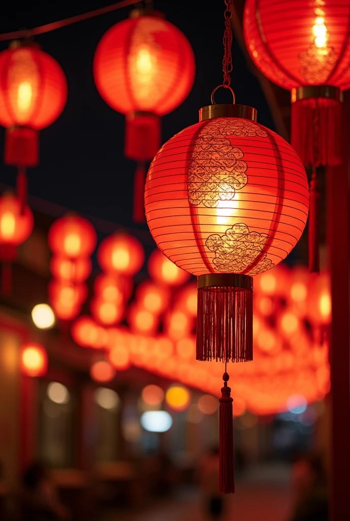 Your restaurant logo with a background of red lanterns