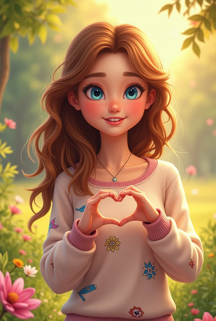 A cute woman doing letter L hand posture (same woman in the current picture)