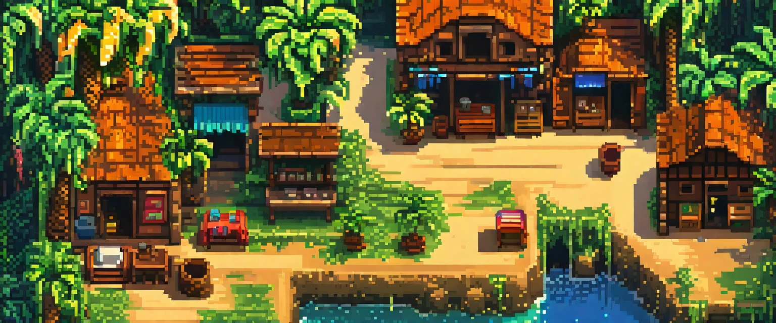 retro vintage game, brazil, classic 8-bit pixelated video game, sunset, Thu, detailed pixel art, detailed environmental elements, highly detailed pixel city design, beautiful vivid colors, Immersive atmosphere, small details, nostalgia, (best qualityer, swirly vibrant colors, 8k, high resolution, work of art:1.2),ultra detali,(realisitic,photorealisitic,photo-realisitic:1.4),studio lighting,extremely detailed pixel art,extremly detailed face and eyes,extremely detailed pixel textures,incredibly intricate pixel-level detail,striking colors,swirly vibrant colors,lush pixel environment