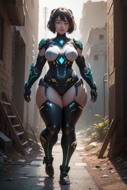 (Crysis 2 Nanosuit),(Pokemon Umbreon wearing Nanosuit from Crysis),(big breasts),(thick thighs),(muscular thighs),(wide hips),(muscular legs),(big penis),(mechanical penis),(embarrassed expression),(best quality,4k,8k,highres,masterpiece:1.2),ultra-detailed,(realistic,photorealistic) post-apocalyptic background, grey sky, lonely atmosphere, walking, dystopian future, concrete jungle, abandoned buildings, steel structures, shattered glass, caution signs, derelict vehicles, remnants of a fallen civilization