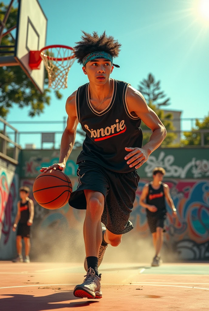 Satoru Gojo playing basketball 
