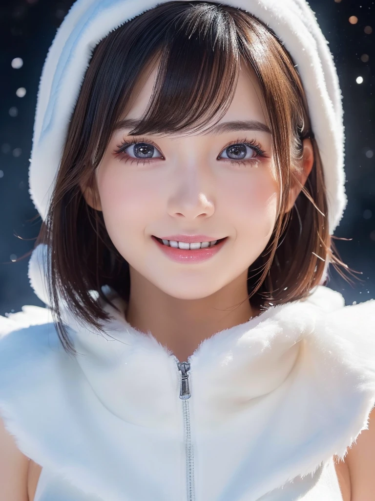 (A ultra beautiful girl:1.5)in a Santa Claus costume,droppy eyes,extremely detailed face and long eyelashes,short hair,cutie smile,in a snowy night town,(best quality,4k,8k,highres,masterpiece:1.2),ultra-detailed,(realistic,photorealistic,photo-realistic:1.37),fantasy character,short hair,vivid colors,studio lighting