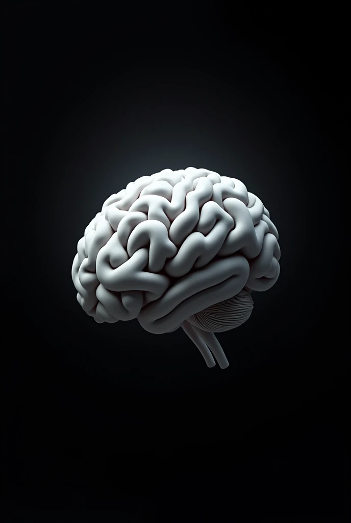 white 2d brain with a black background