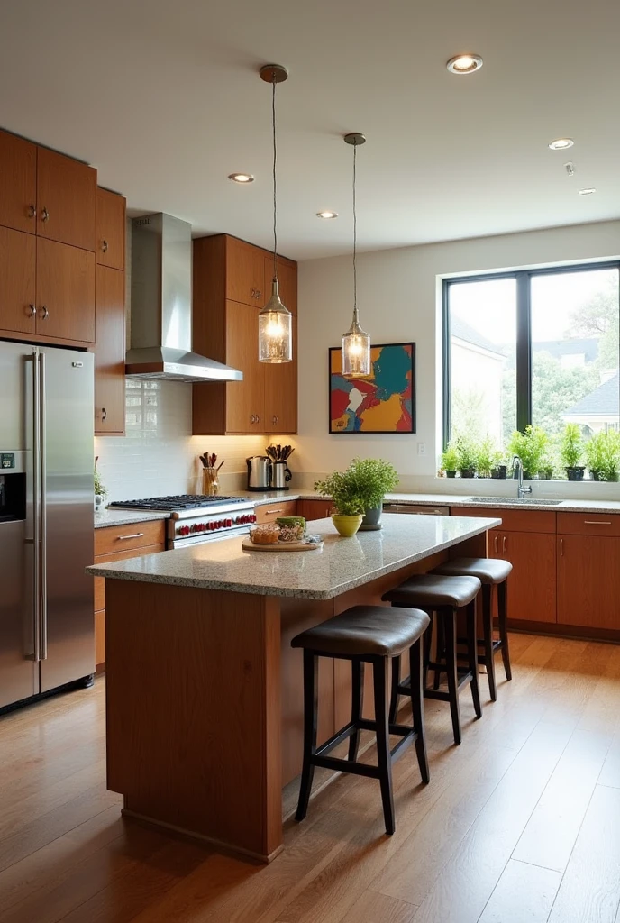 a modern kitchen, and American

