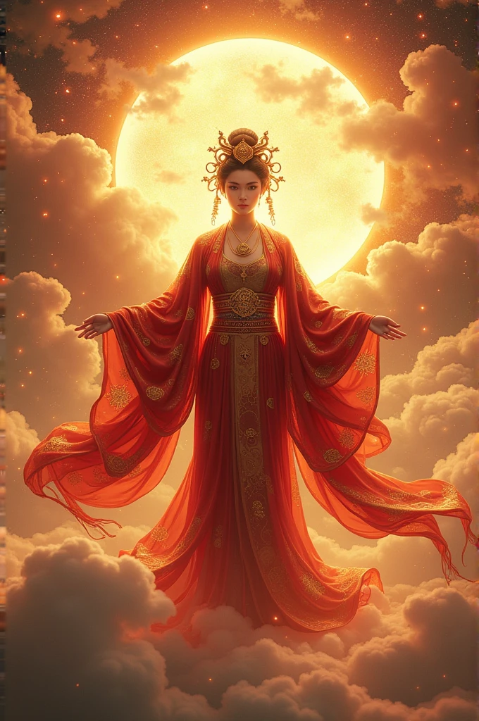 Divination
Japanese Goddess　Warm Colors
Strong Goddess
Background is God々Shining々しい
Size 9：16 Vertical