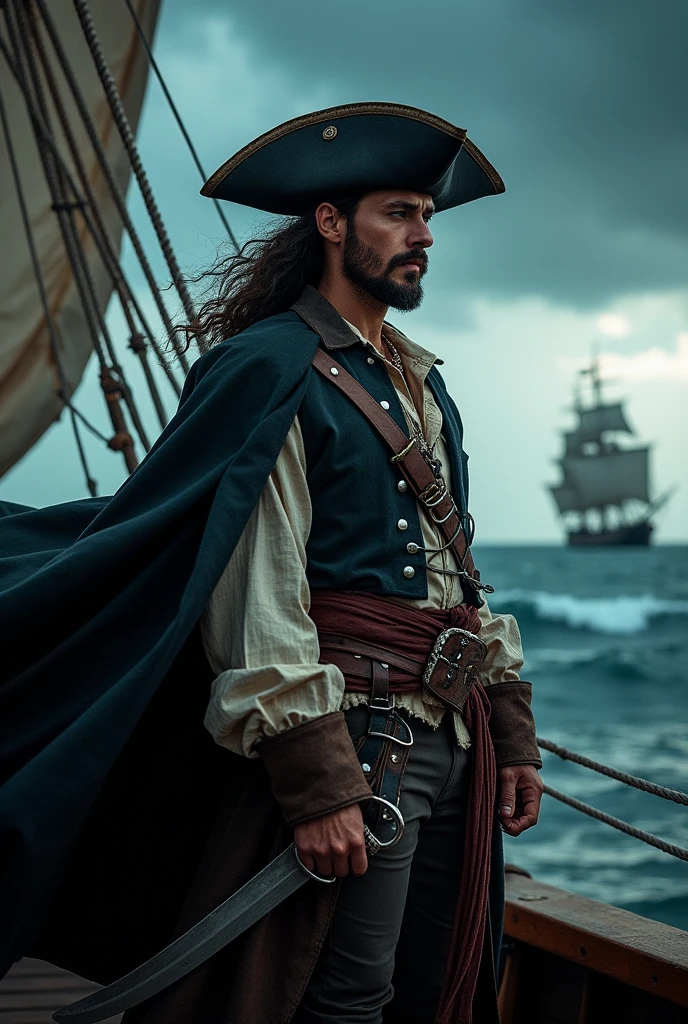 Pirate with hat and cape
