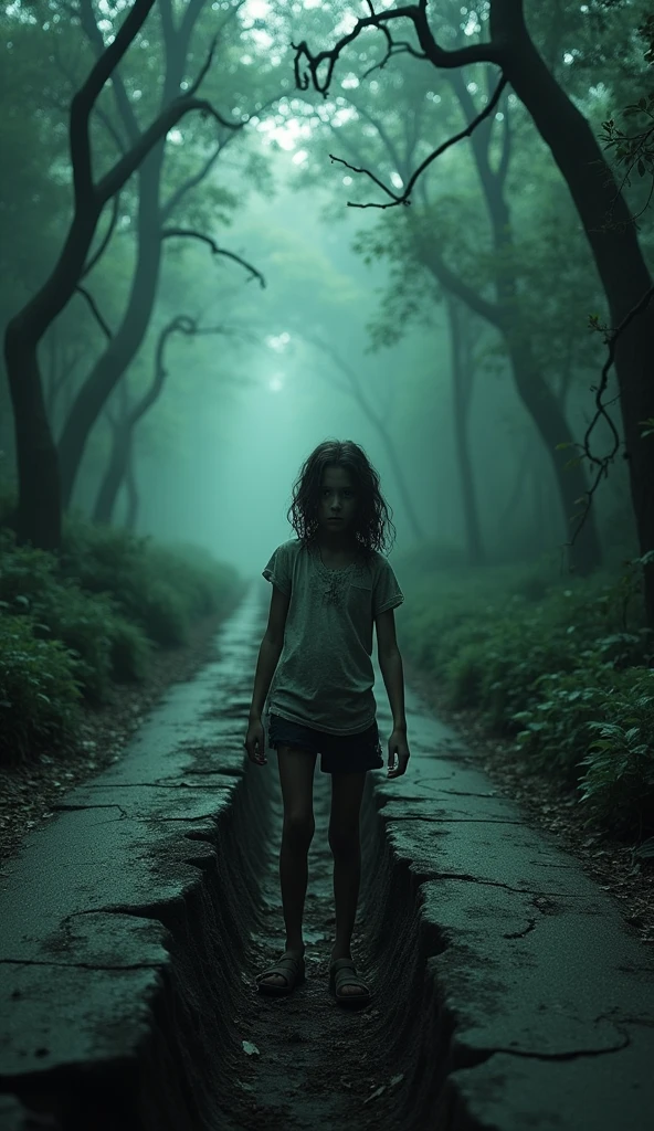 Haunted Jungle ke andar ek sadak aur use sadak per kar jo ki kharab ho chuki hai thodi si jismein ladki fasi Hui hai vah call Karti hai image