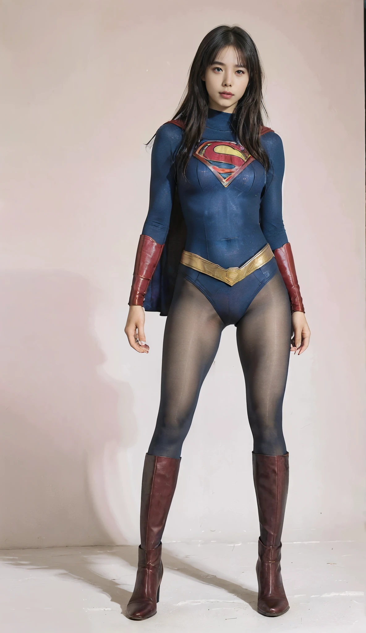 No background、(((Looking down、Looking down)))、(((Beautiful legs in black tights.)))、(((Legally express the beauty of your smile)))、((((Make the most of your original images)))、(((Supergirl Costume)))、(((Beautiful short bob hair)))、(((suffering)))、(((Please wear black tights....、Wear red boots)))、((Best image quality、8k))、((Highest quality、8k、masterpiece:1.3))、(((Preserve background )))、Sharp focus:1.2、Beautiful woman with perfect figure:1.4、Slim Abs:1.2、Wet body:1.5、Highly detailed face and skin texture、8k