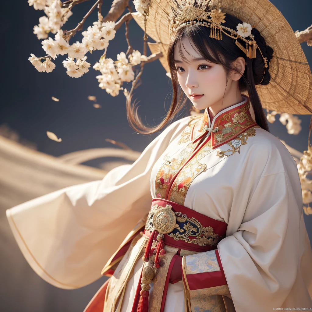 , ancient chinese costume, whole body, sunlight, Clear Face, Clean white background, masterpiece, Super Detail, A magnificent composition, Ultra HD, high quality, Very detailed, Official Art, Uniform 8k wallpaper, Super Detail, 32K