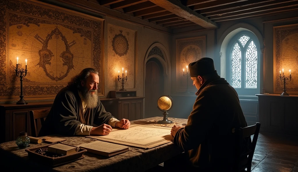 Michel Nostradamus talking in his house with someone