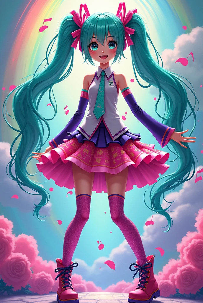 Cartoony miku colorful colors 