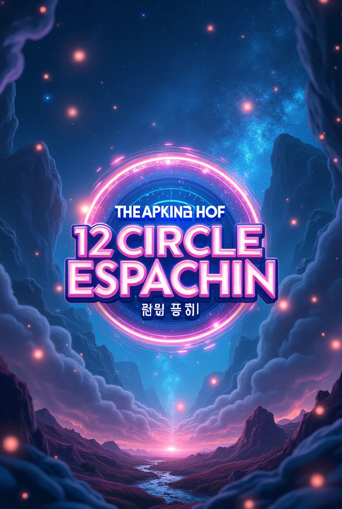 Create an image of a title that says in Korean: The return of 12 circle espachin, JPG in English