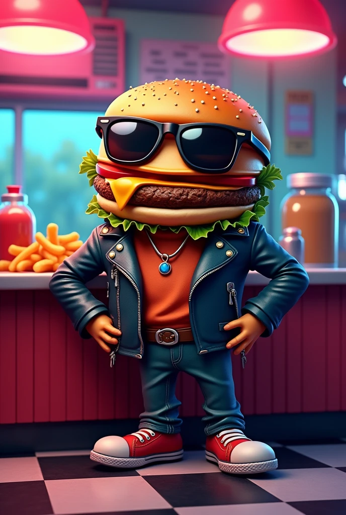 Hamburger with killer clothes