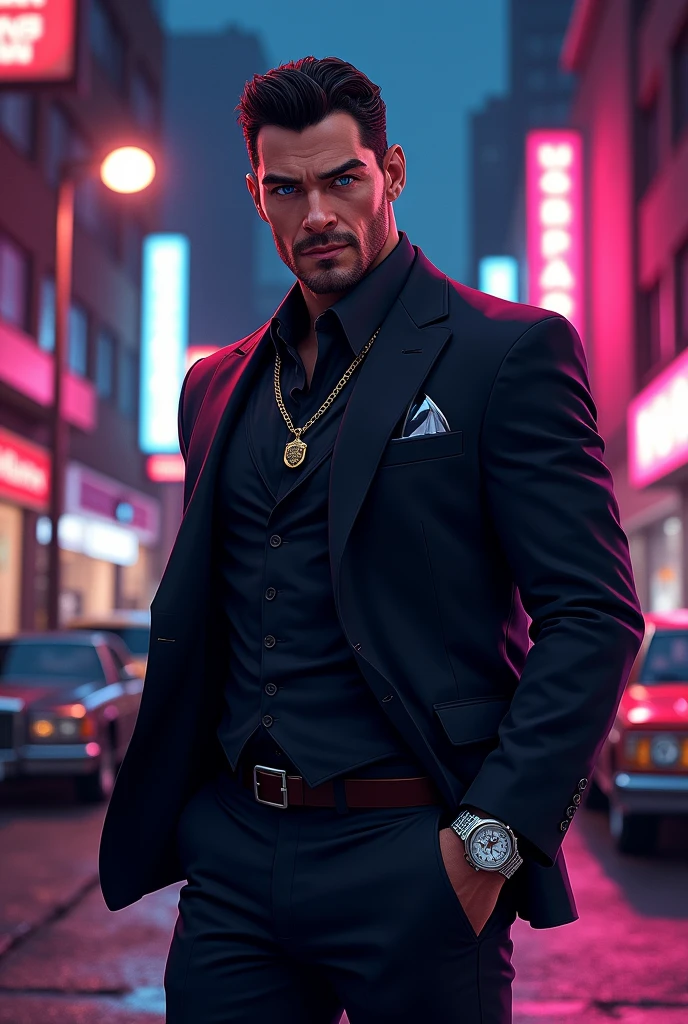 Profile picture, gta rp mafia character written Laus