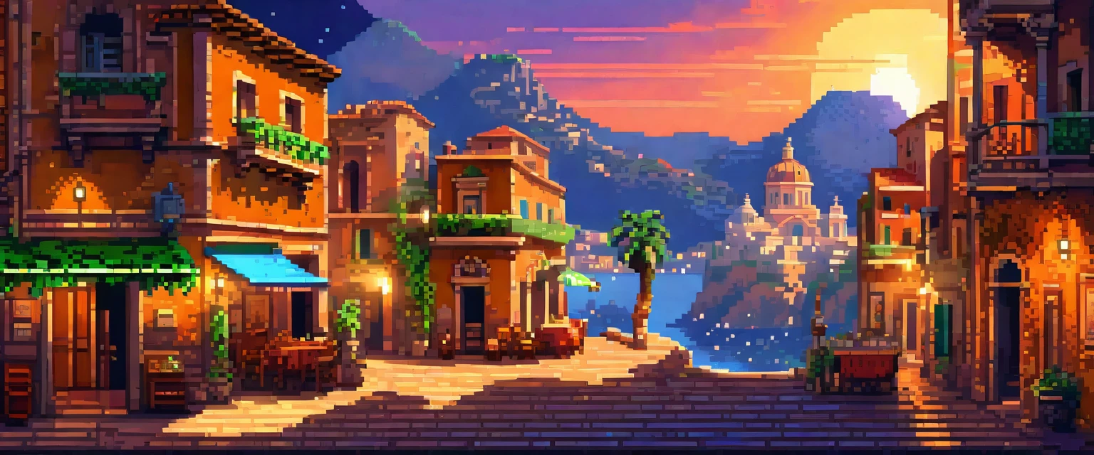 retro vintage game, classic 8-bit pixelated , Roma antiga, video game, noite, Thu, detailed pixel art, detailed environmental elements, highly detailed pixel city design, beautiful vivid colors, Immersive atmosphere, small details, nostalgia, (best qualityer, swirly vibrant colors, 8k, high resolution, work of art:1.2),ultra detali,(realisitic,photorealisitic,photo-realisitic:1.4),studio lighting,extremely detailed pixel art,extremly detailed face and eyes,extremely detailed pixel textures,incredibly intricate pixel-level detail,striking colors,swirly vibrant colors,lush pixel environment