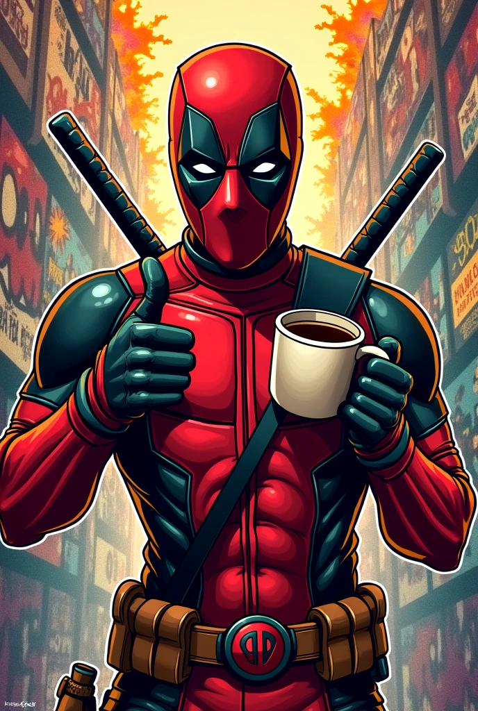 Make a design image for deadpool mugs 
