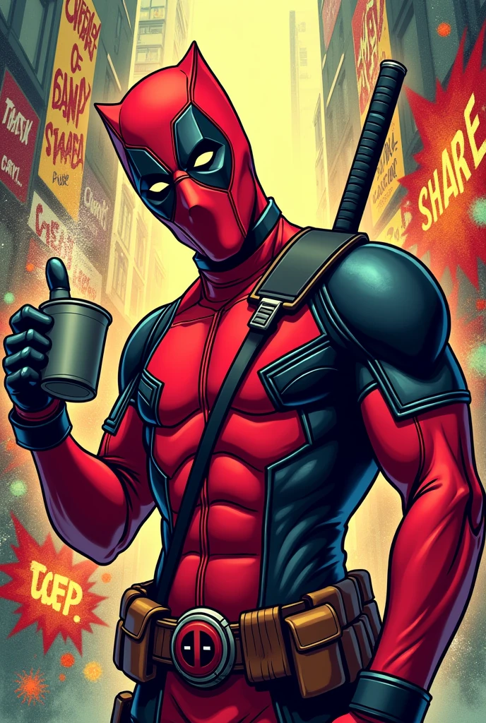 Make a design image for deadpool mugs
