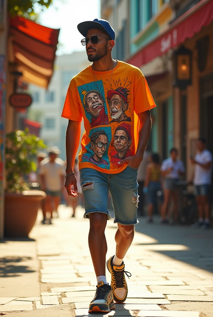 Create a swag style men's outfit to wear in the summer