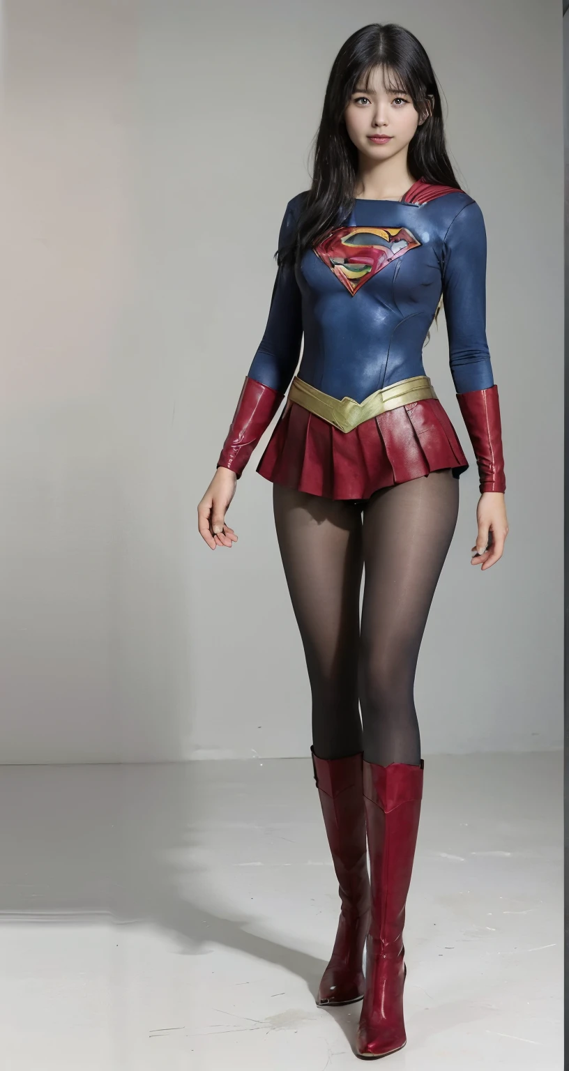 No background、(((Looking down、Looking down)))、(((Beautiful legs in black tights.)))、(((Legally express the beauty of your smile)))、((((Make the most of your original images)))、(((Supergirl Costume)))、(((Beautiful short bob hair)))、(((suffering)))、(((Please wear black tights....、Wear red boots)))、((Best image quality、8k))、((Highest quality、8k、masterpiece:1.3))、(((Preserve background )))、Sharp focus:1.2、Beautiful woman with perfect figure:1.4、Slim Abs:1.2、Wet body:1.5、Highly detailed face and skin texture、8k