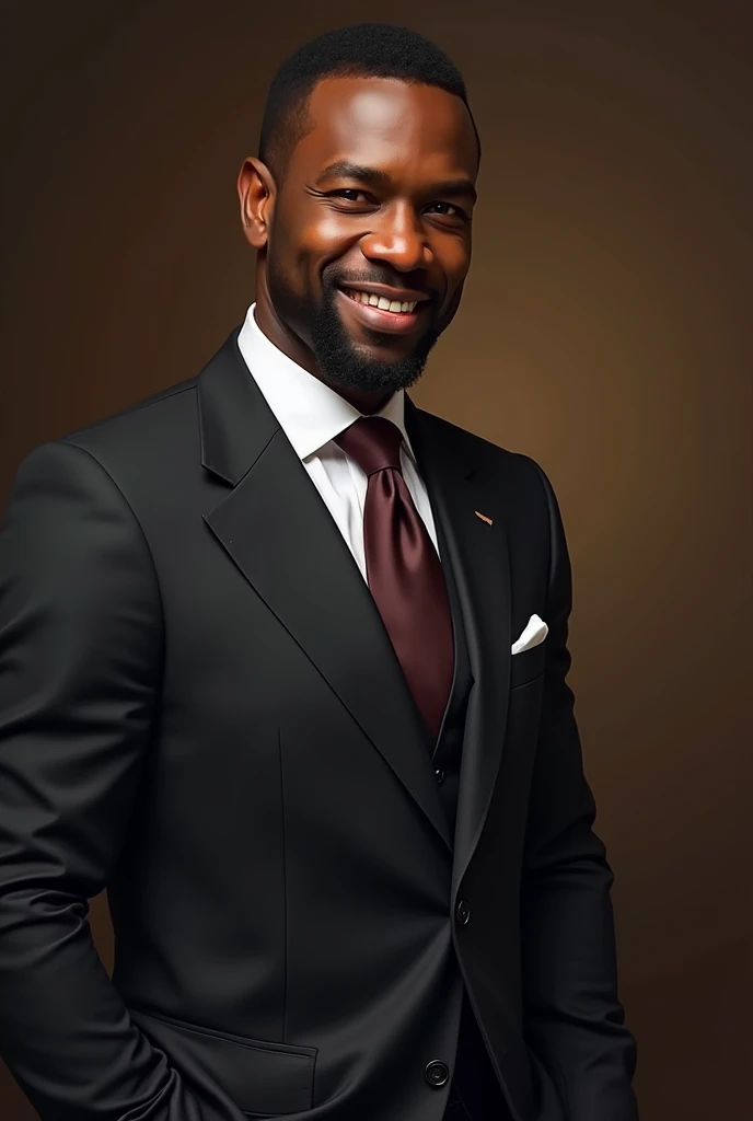 (highres,masterpiece:1.2),(realistic,photorealistic,photo-realistic:1.37) portrait of a (handsome, strong) black father, (with a kind, gentle expression) (wearing a stylish suit:1.1). The father has (expressive eyes:1.1) (with a gleam of wisdom), a (well-defined nose) and (full, well-shaped lips). His (beard) is (neatly trimmed) and his (skin is flawless, with a smooth complexion). The father is (standing) with (confidence), (leaning slightly forward) as if he is about to say something important.
The background is a (subtle gradient, seamlessly blending colors) that enhances the portrait's focus on the father. The lighting is (soft and diffused), casting a gentle glow on his face, highlighting his features in (subtle shadows). The colors are (rich and vibrant), with a range of (deep, warm tones) that complement his skin tone.
The portrait is created using (oil painting techniques), with (careful attention to detail) and (precision brushstrokes). The strokes bring out the (texture of his skin) and capture the depth and complexity of his facial features. The overall composition is balanced and harmonious, with the father's gaze drawing viewers in.
This portrait is a tribute to the strength, wisdom, and love of black fathers. It captures a moment of connection and pride, showcasing the beauty and resilience of fatherhood.