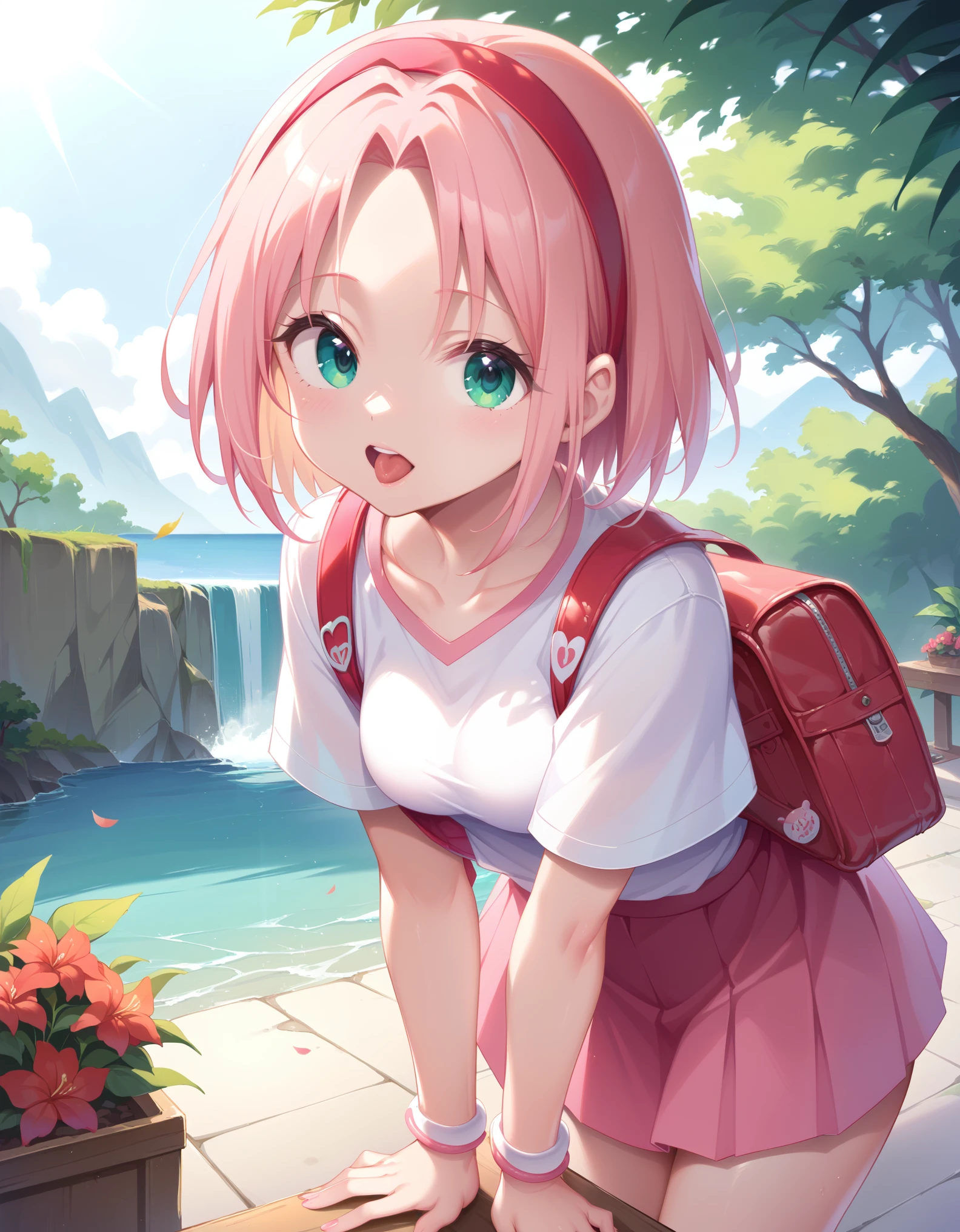 score_9,score_8_up,score_7_up, 1girl, moli, Haruno Sakura, open mout