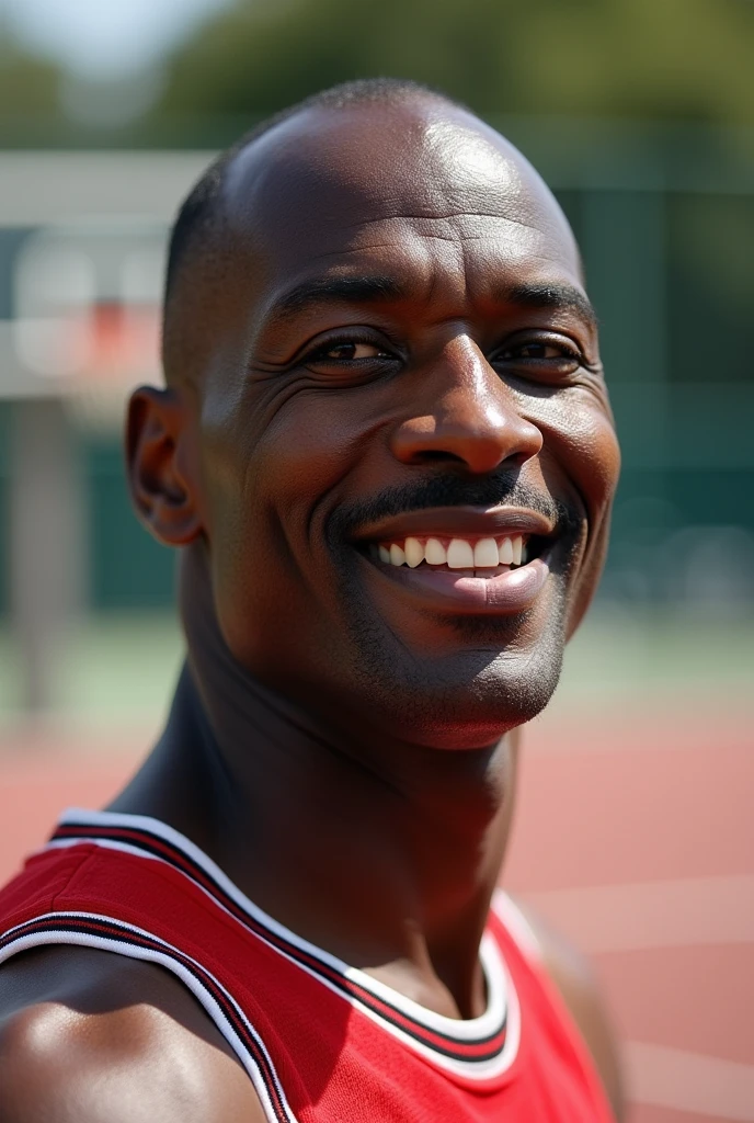 Michael Jordan
Profile, only face, daytime, no beard

