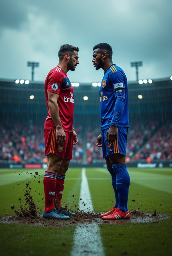 To make two football players fight
