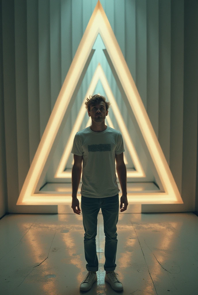 Confused man in a Penrose triangle