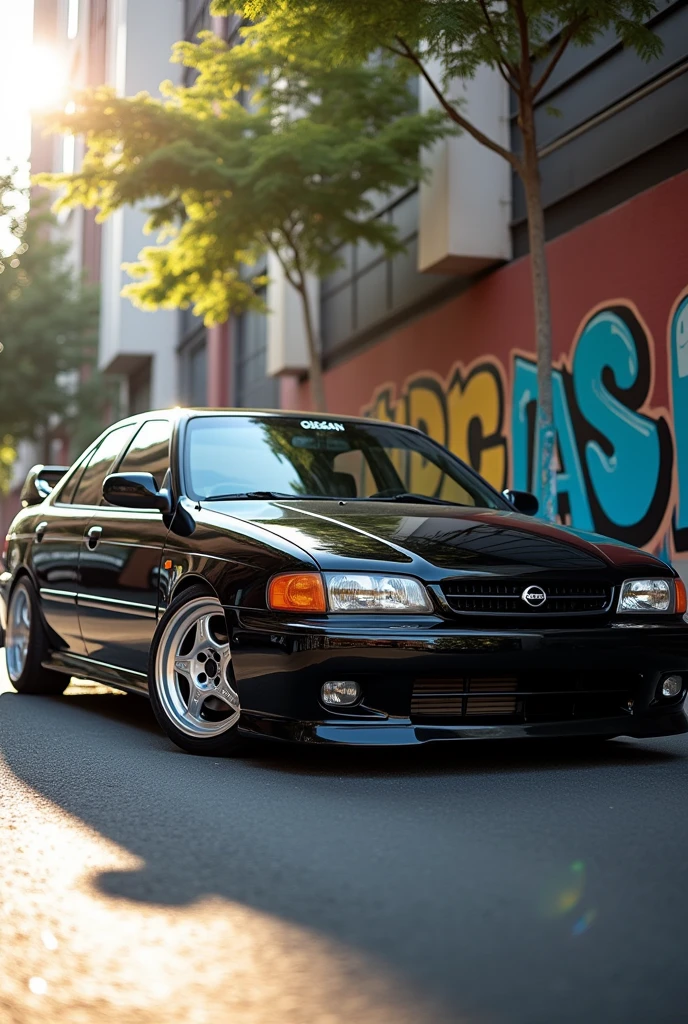 Nissan Sentra 2001 black with 17" bbs brand rims