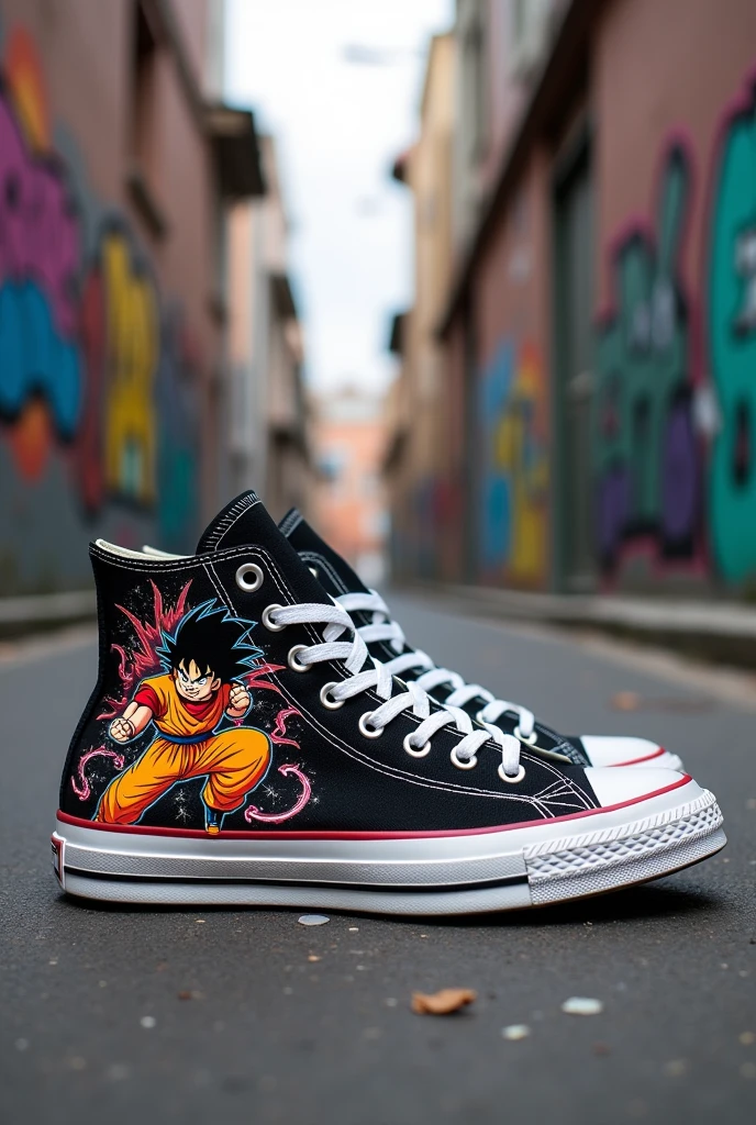 Custom shoes converse with anime decoration dragon ball drawing