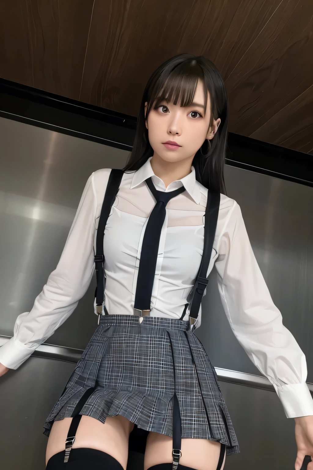 1 female, , high quality, masterpiece, Ultra-high resolution, Cinema Lighting, 1 female, , high quality, masterpiece, Ultra-high resolution, , Cinema Lighting, suspenders Moderate breasts Small face Looking up Sweat Thin belt buzzer 脇Sweat garter belt Belt on pants holster Hands behind your back Looking up Anxious face Knee-high Knee socks Knee-highソックス garter ふとももにgarter belt Checkered mini skirt Panty shot Skirt gap Armament holster holster Hands behind your back Anxious expression Anxious face, legs apart Armament Leg Holster holster See-through clothing heavy rain Rain-soaked dress shirt,Moderate breasts ガーターbelt suspenders Garter on the thigh Checkered mini skirt Looking up Pause belt Armpit sweat Hands behind back Raise your hands
