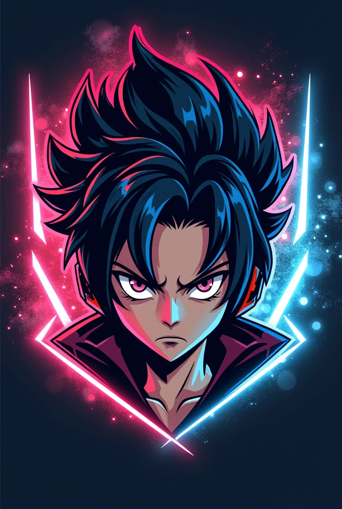 Gaming mascot logo of serious anime character only head