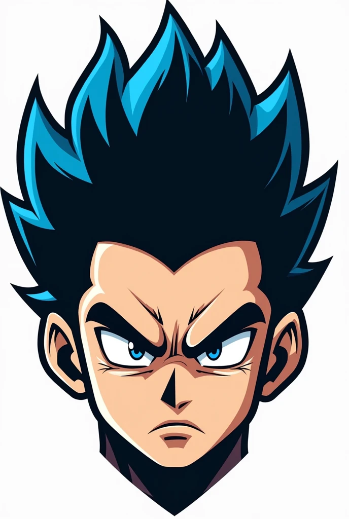 Gaming mascot logo of serious anime character only head with no background 
