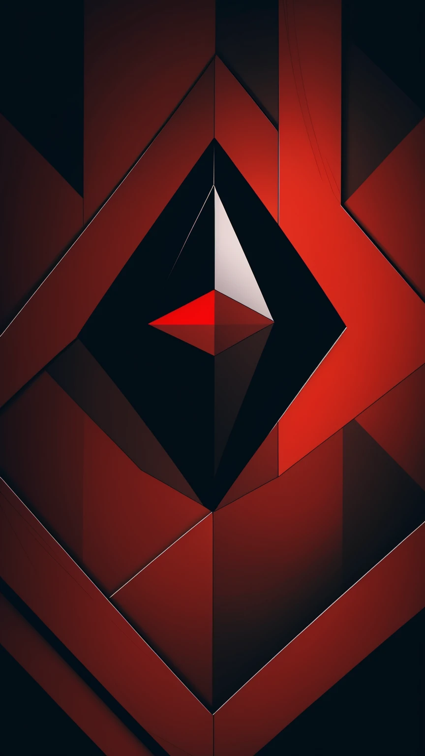 (masterpiece, Highest quality, Very detailed, 8k wallpaper), Abstract color splashes, Red and Black、Vibrant, sharp、Straight、reflection、Geometric pattern、Cut gemstones