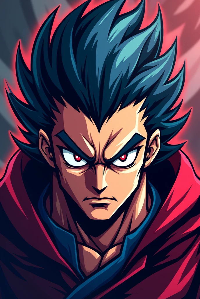 Gaming mascot logo of serious anime character only head with no background